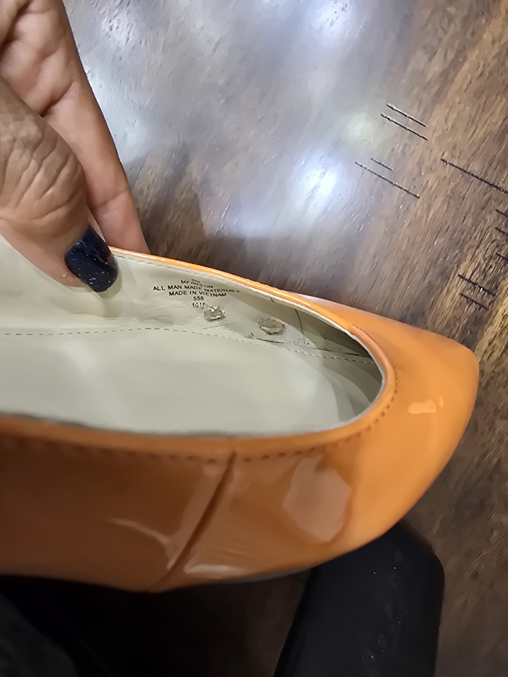 Marc Fisher Orange Patent Pointed Slingback Flats - Picture 3 of 11
